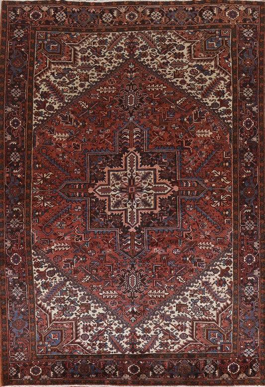 Geometric Wool Heriz Persian Area Rug 8x11