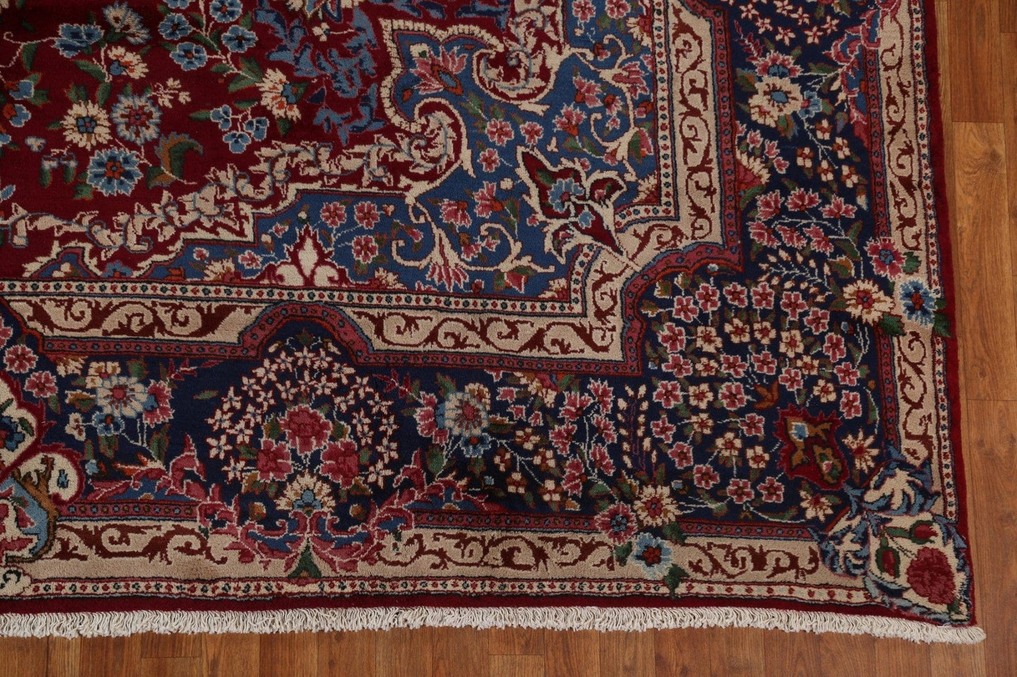 Handmade Floral Red Yazd Persian Area Rug 10x13