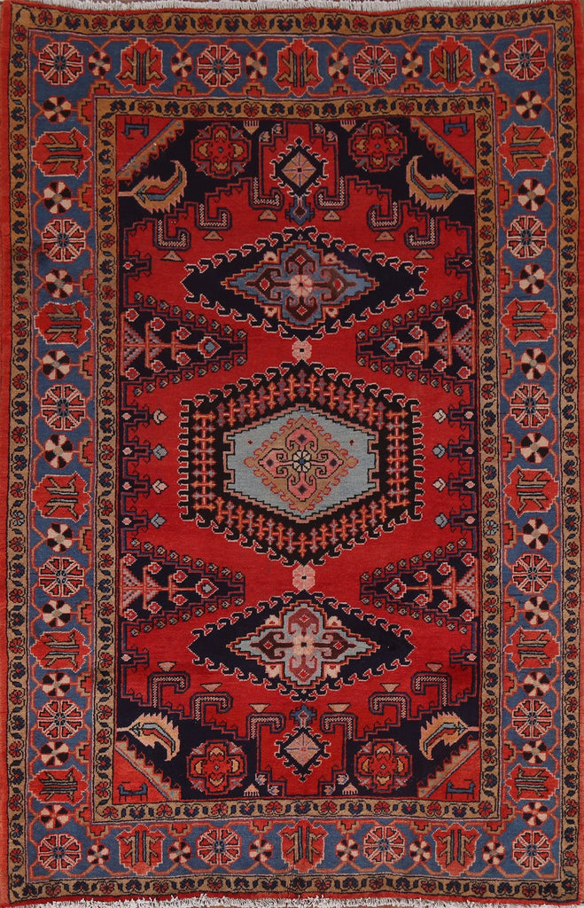 Geometric Red Viss Persian Area Rug 5x8