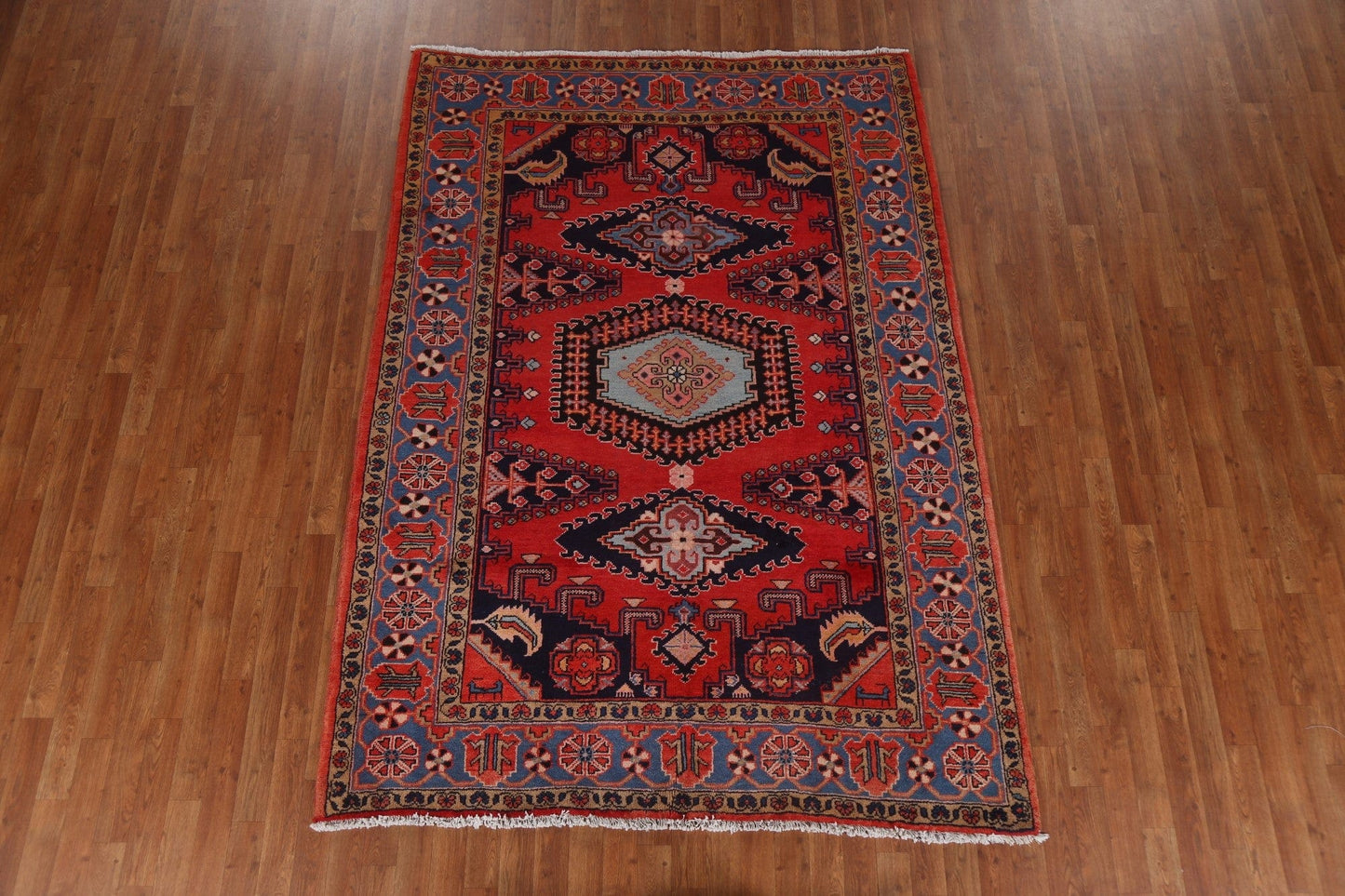 Geometric Red Viss Persian Area Rug 5x8