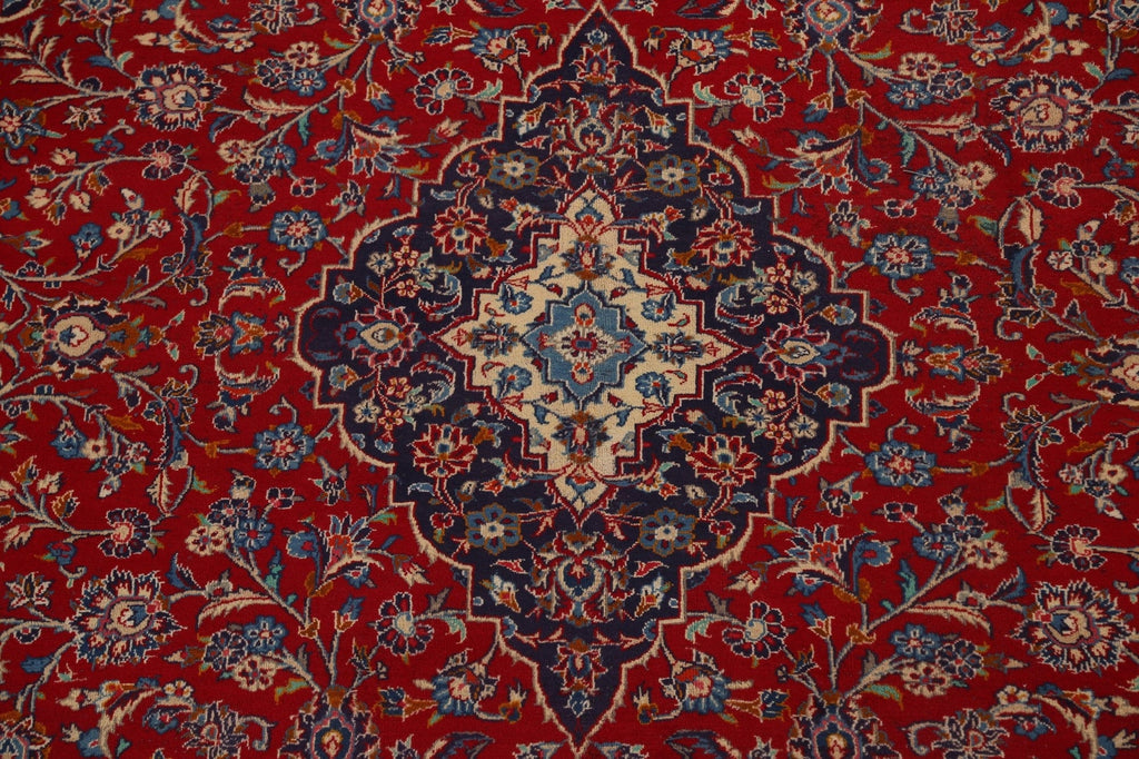 Floral Red Kashan Persian Area Rug 10x13