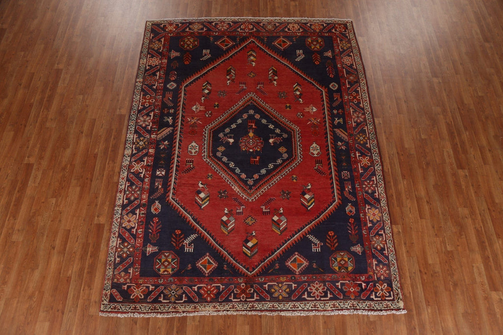 Tribal Geometric Bakhtiari Persian Area Rug 7x9