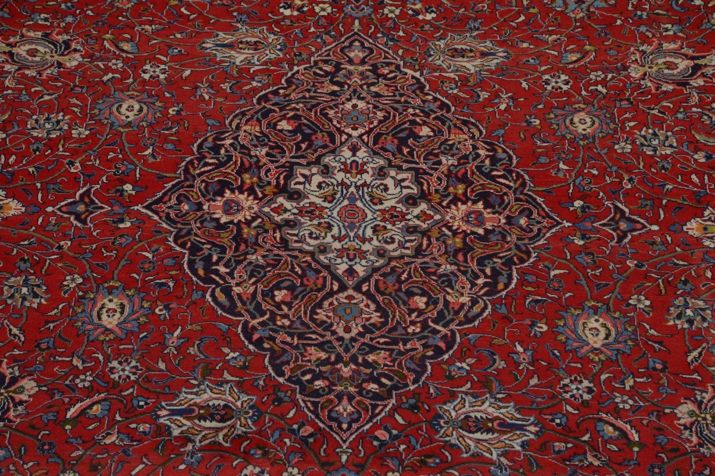 Hand-Knotted Red Sarouk Persian Area Rug 10x14