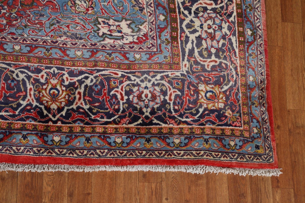 Hand-Knotted Red Sarouk Persian Area Rug 10x14