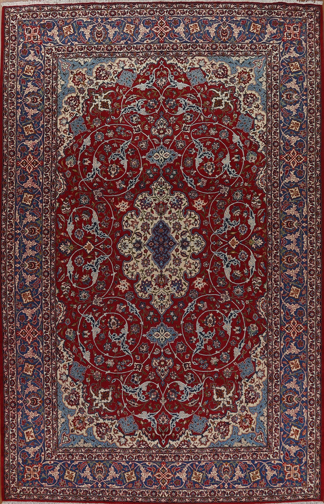 Vegetable Dye Red Isfahan Persian Area Rug 10x14