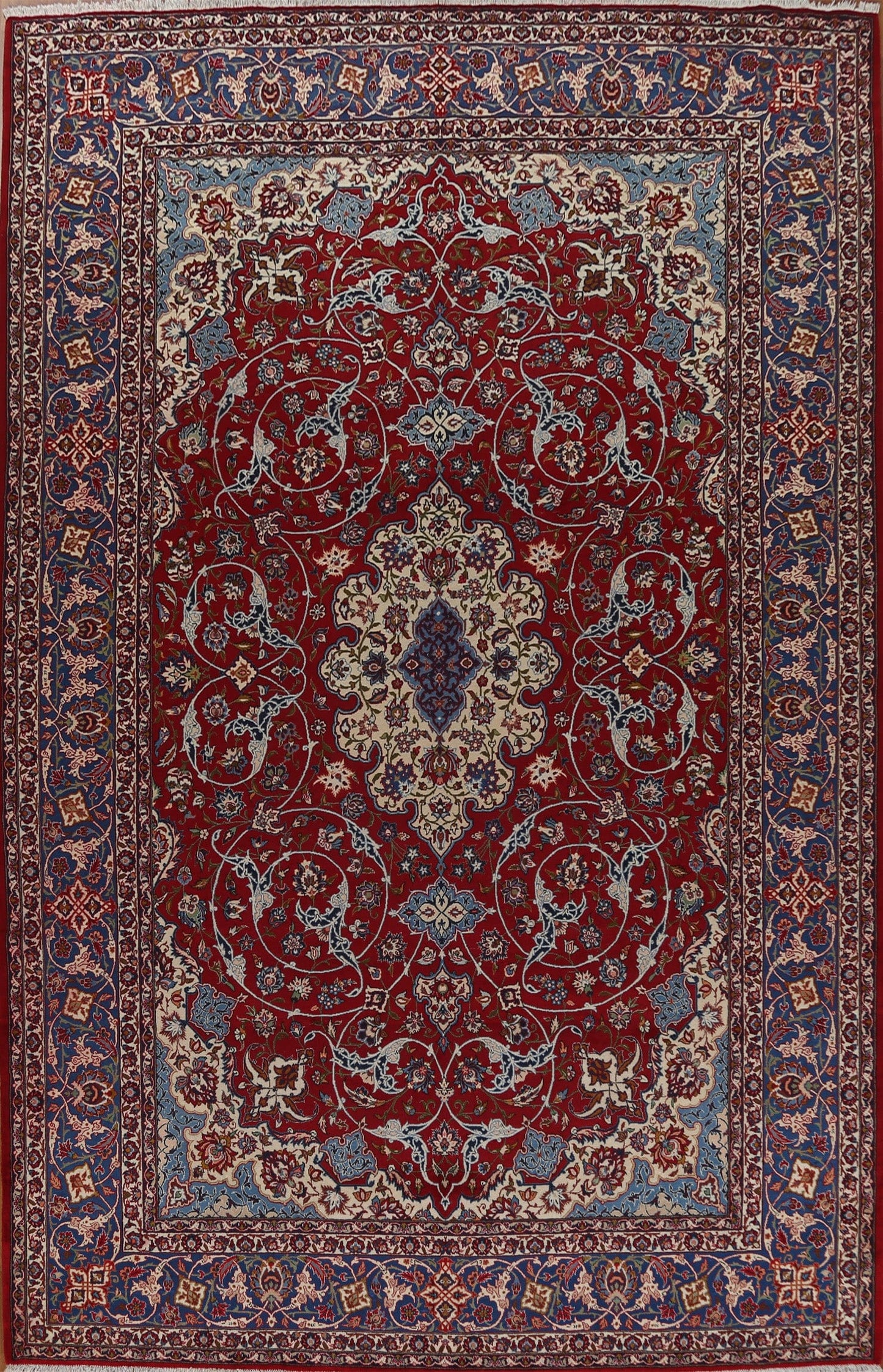 Vegetable Dye Red Isfahan Persian Area Rug 10x14
