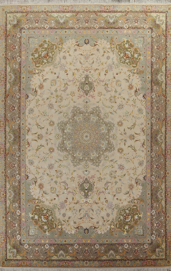 Light Green Tabriz Persian Area Rug 8x11