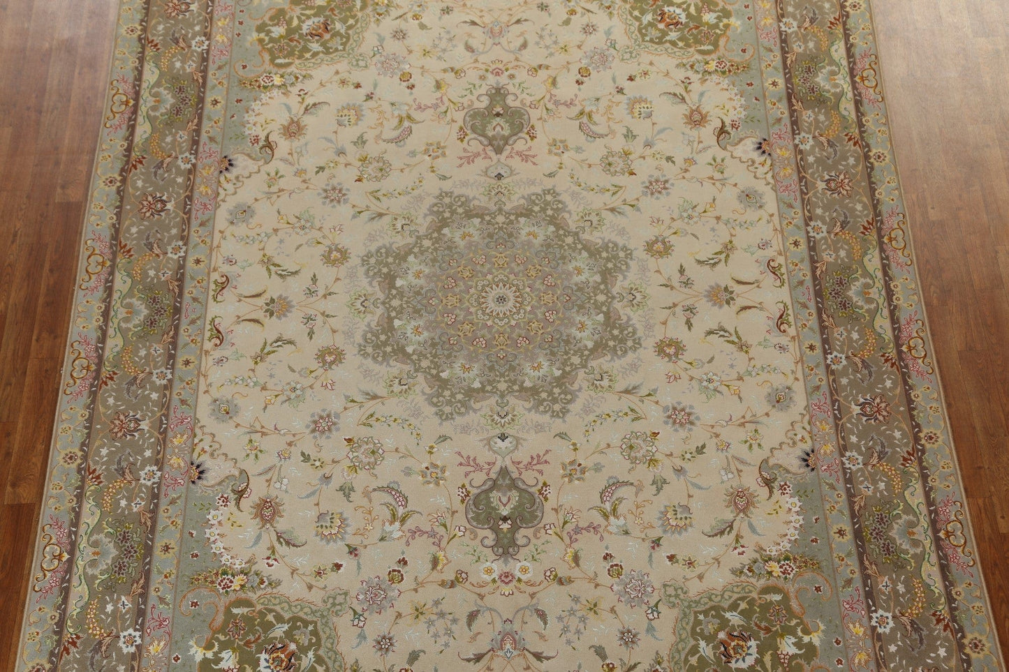 Light Green Tabriz Persian Area Rug 8x11