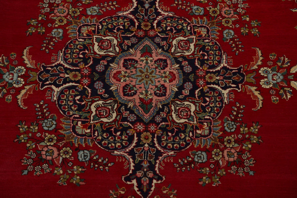 Floral Red Wool Tabriz Persian Area Rug 10x13