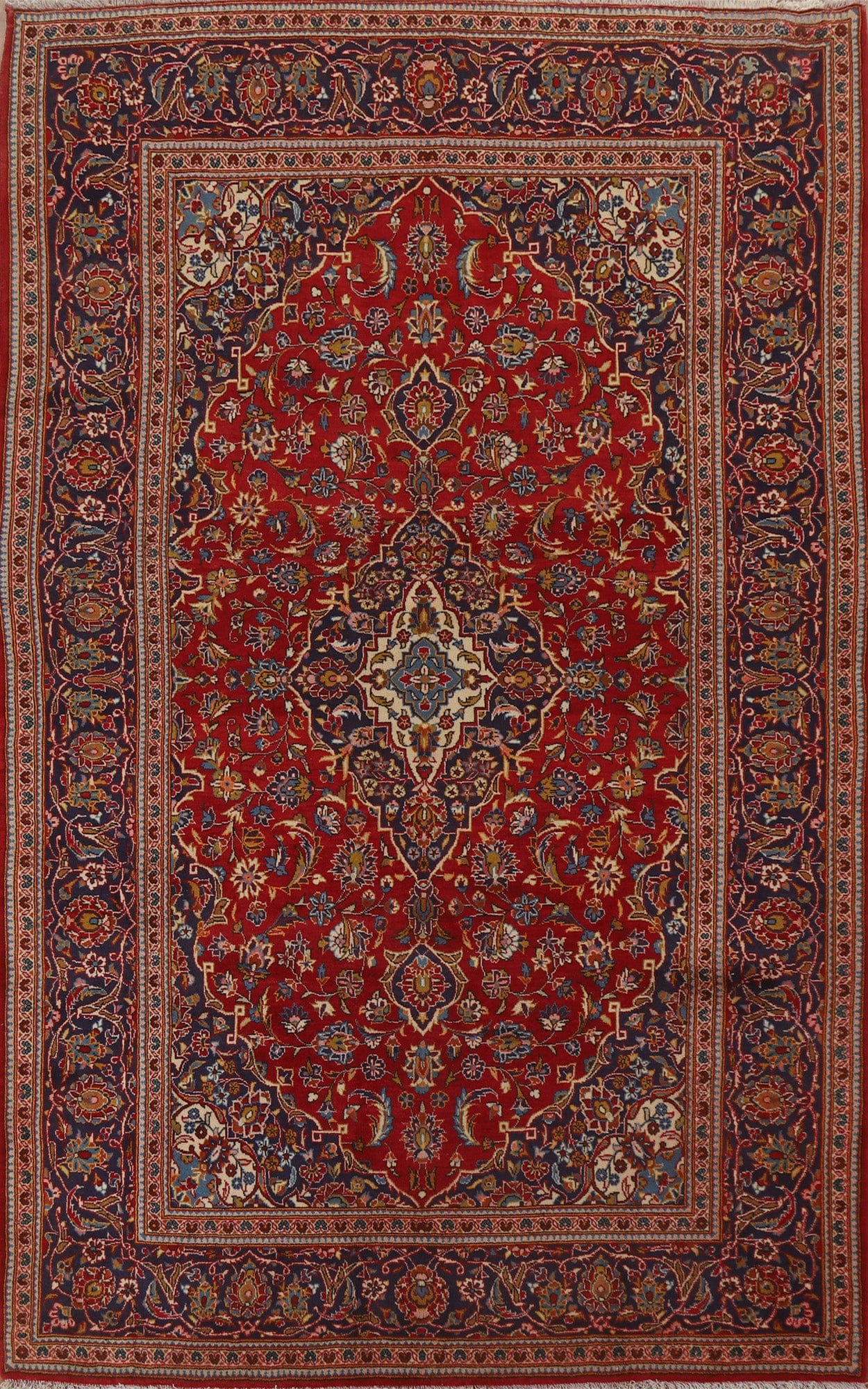 Traditional Red Kashan Persian Area Rug 7x10