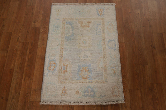 Muted Handmade Oushak Oriental Area Rug 2x3