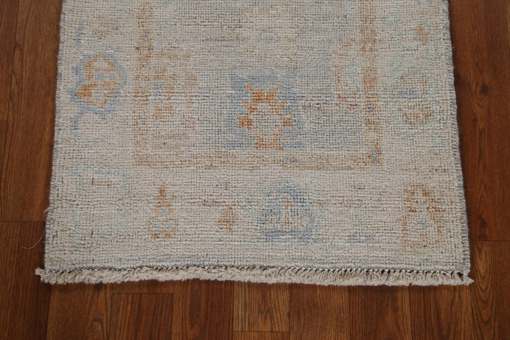 Muted Geometric Oushak Turkish Area Rug 2x3