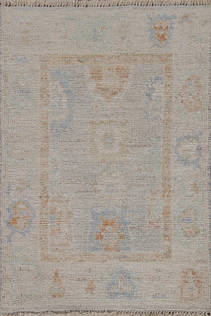 Muted Geometric Oushak Turkish Area Rug 2x3