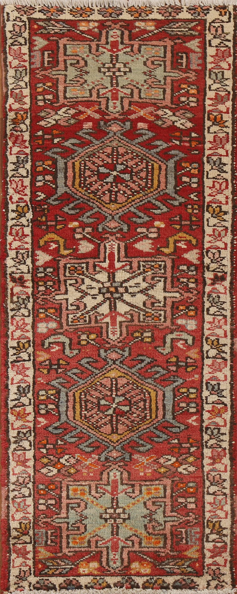 Tribal Geometric Gharajeh Persian Rug 2x6