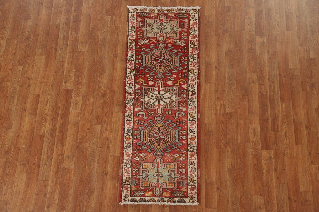 Tribal Geometric Gharajeh Persian Rug 2x6