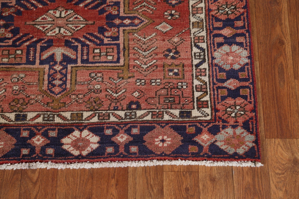 Geometric Wool Heriz Persian Runner Rug 3x14