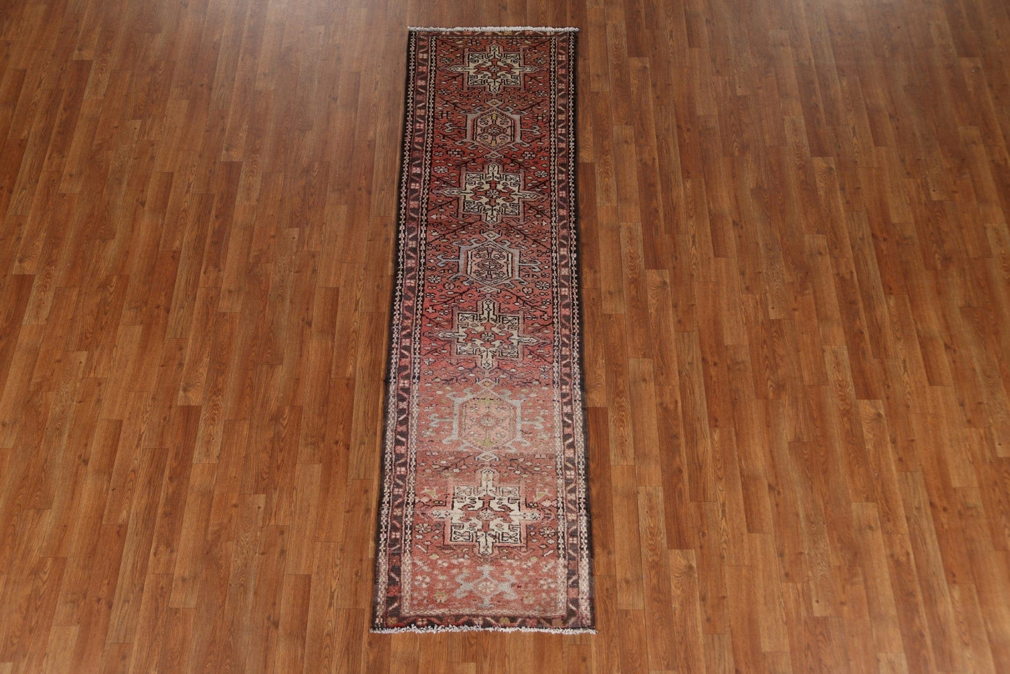 Geometric Gharajeh Persian Runner Rug 2x8