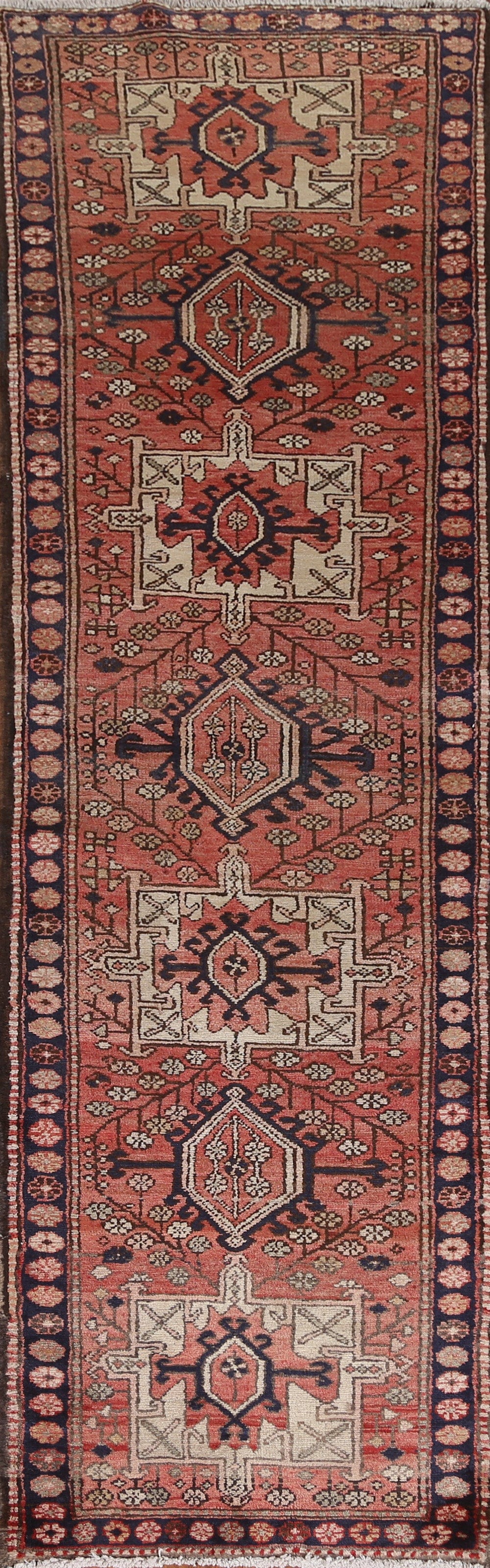 Geometric Tribal Hamedan Persian Runner Rug 3x11