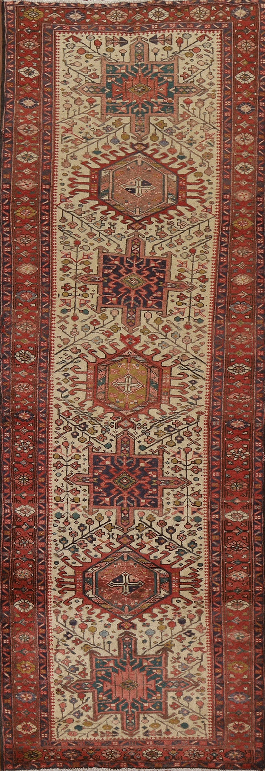 Handmade Heriz Persian Runner Rug 3x11