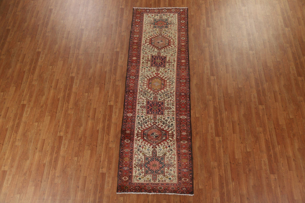 Handmade Heriz Persian Runner Rug 3x11