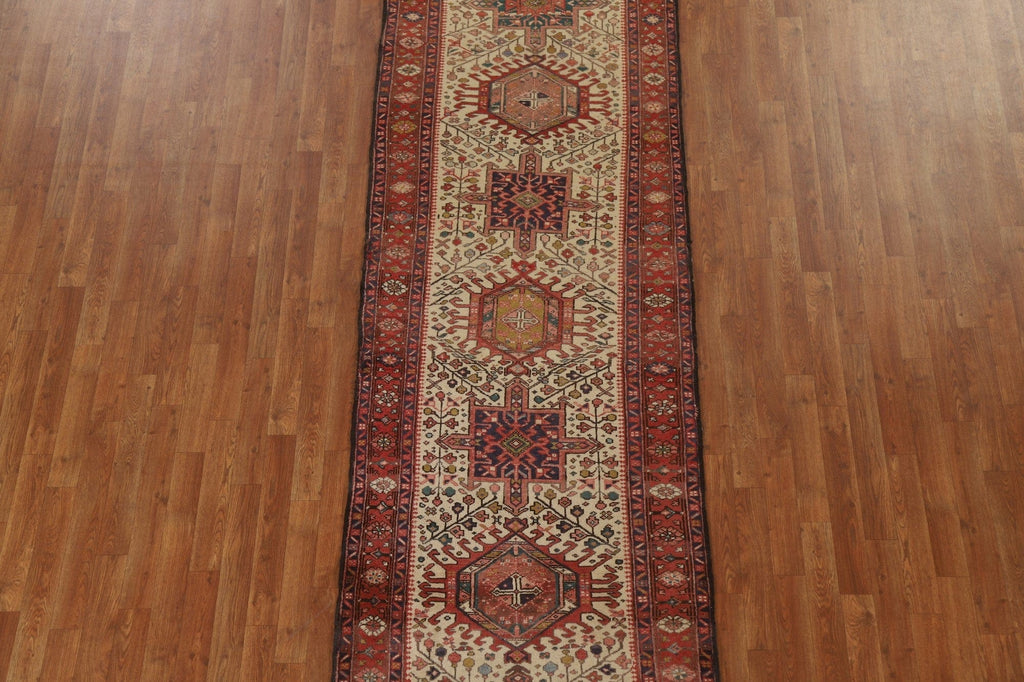 Handmade Heriz Persian Runner Rug 3x11