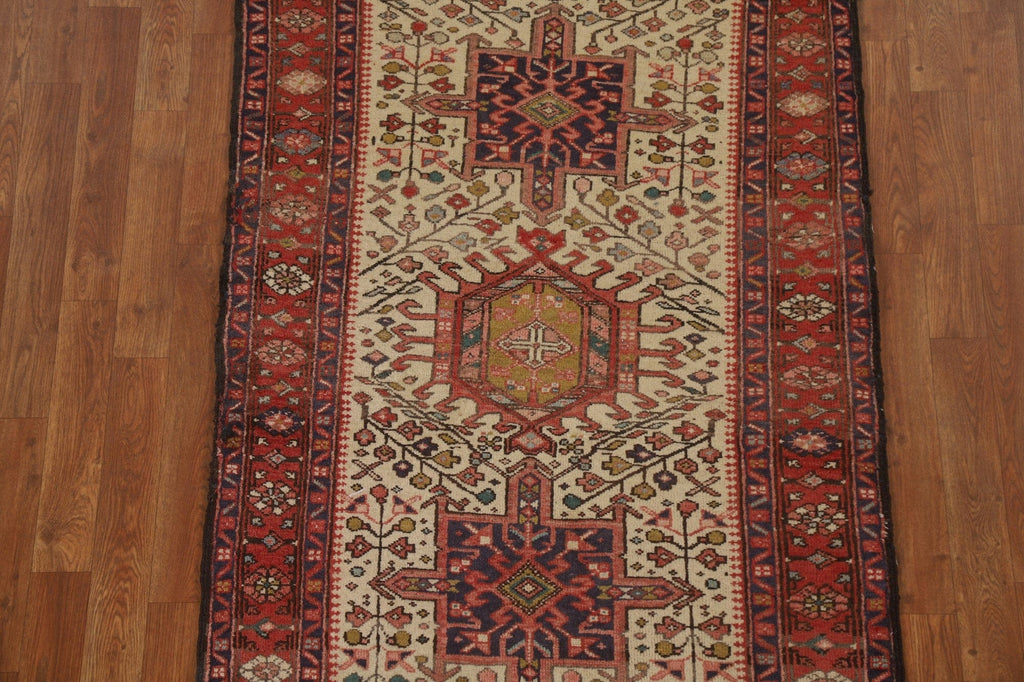 Handmade Heriz Persian Runner Rug 3x11