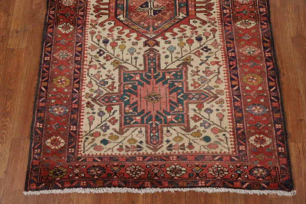 Handmade Heriz Persian Runner Rug 3x11