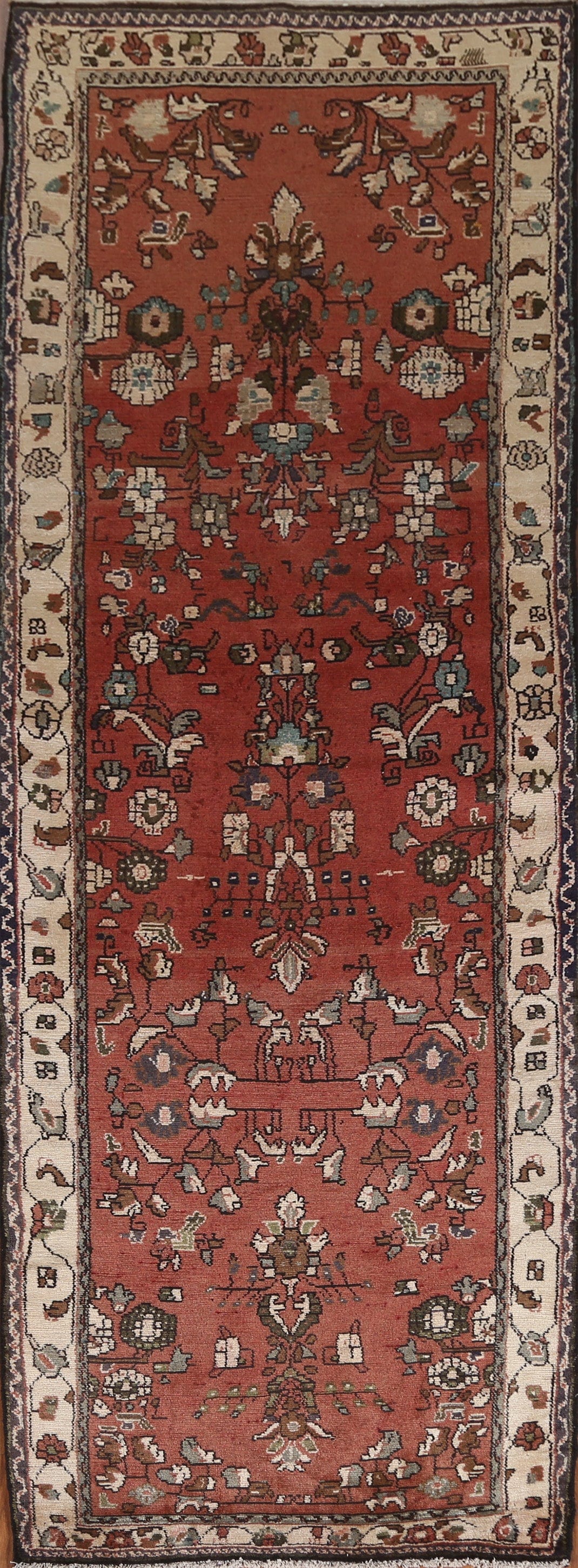 Geometric Hamedan Persian Runner Rug 3x10