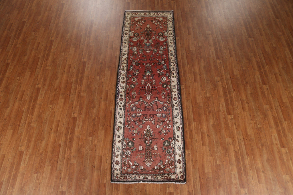 Geometric Hamedan Persian Runner Rug 3x10