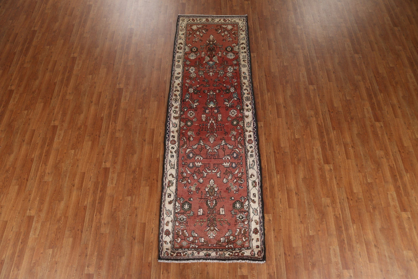 Geometric Hamedan Persian Runner Rug 3x10