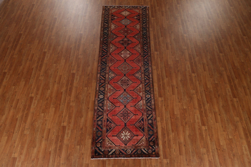 Geometric Hamedan Persian Runner Rug 3x11