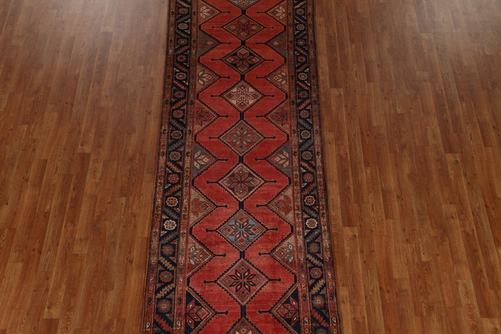 Geometric Hamedan Persian Runner Rug 3x11