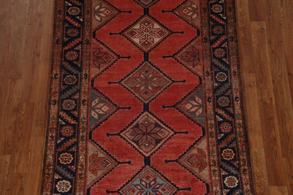 Geometric Hamedan Persian Runner Rug 3x11