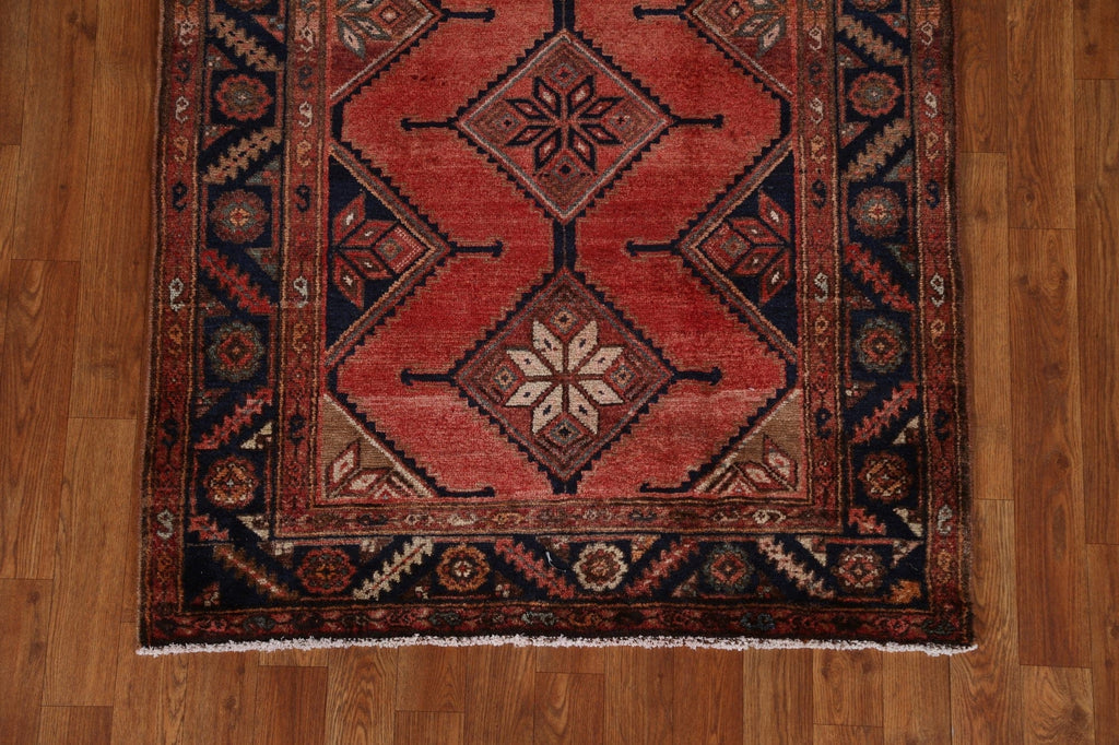 Geometric Hamedan Persian Runner Rug 3x11