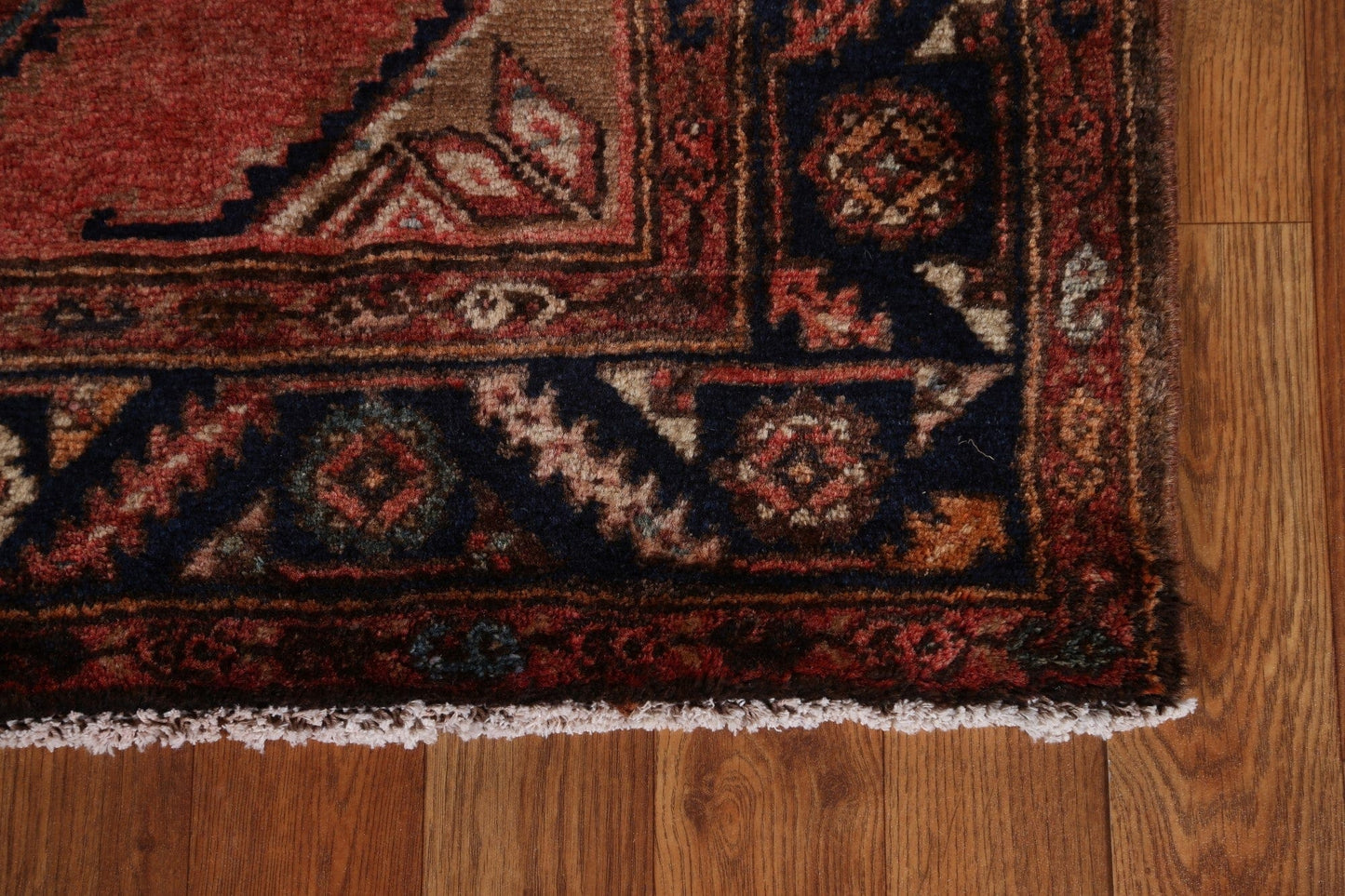 Geometric Hamedan Persian Runner Rug 3x11