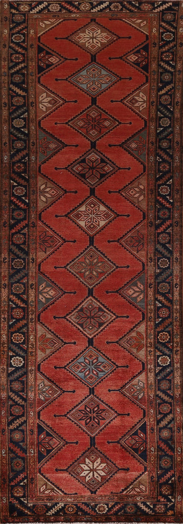 Geometric Hamedan Persian Runner Rug 3x11