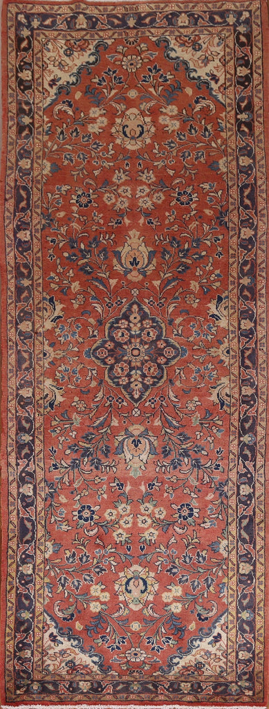 Floral Sarouk Persian Runner Rug 4x11