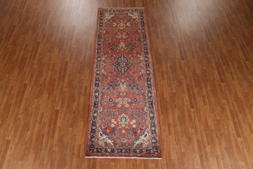 Floral Sarouk Persian Runner Rug 4x11