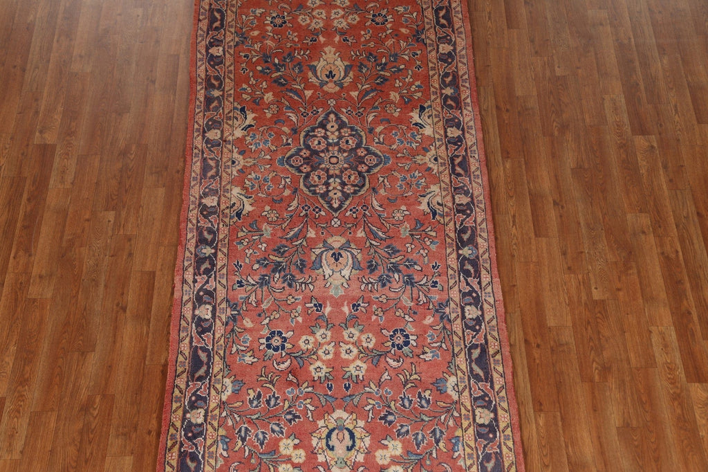 Floral Sarouk Persian Runner Rug 4x11