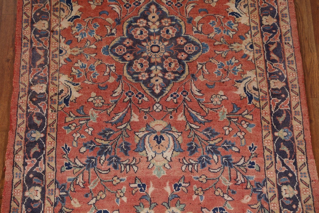 Floral Sarouk Persian Runner Rug 4x11