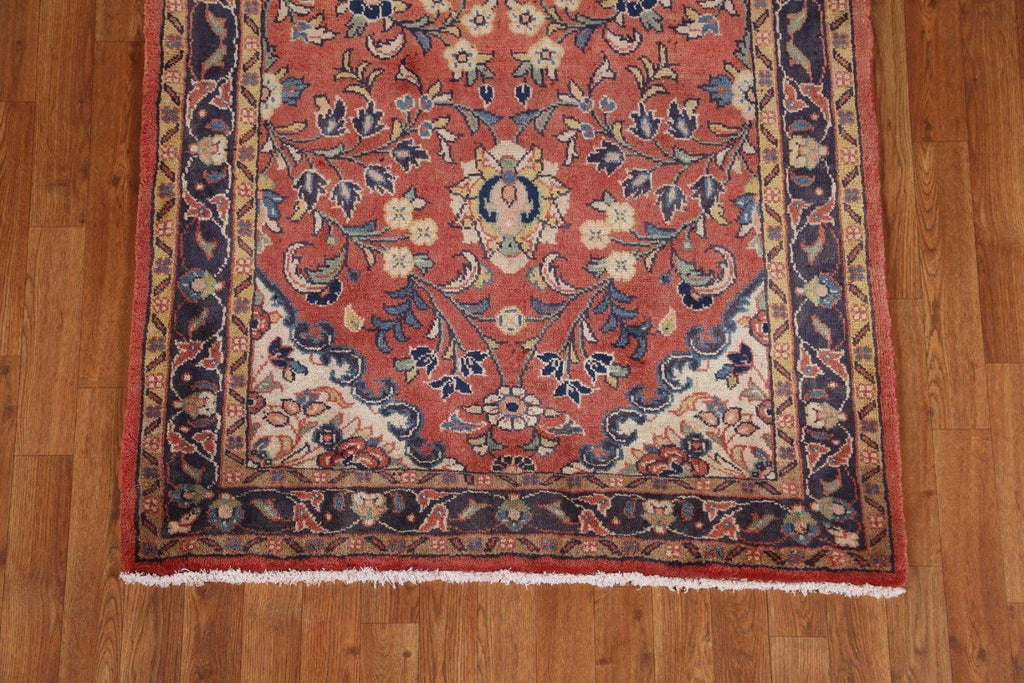 Floral Sarouk Persian Runner Rug 4x11