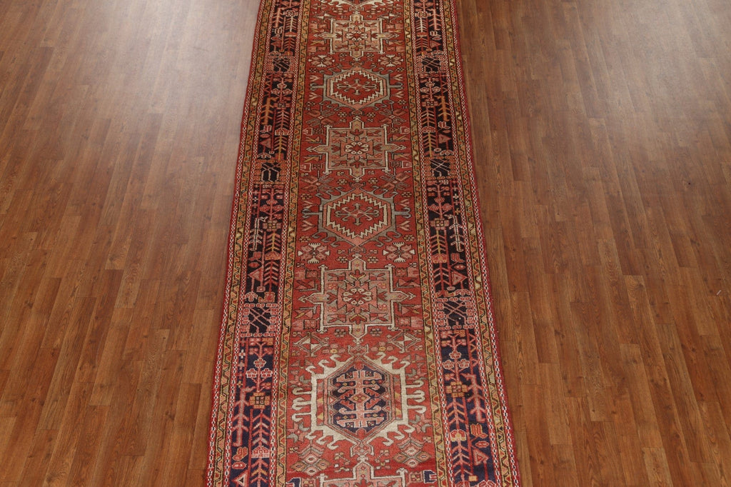 Handmade Heriz Persian Runner Rug 4x15