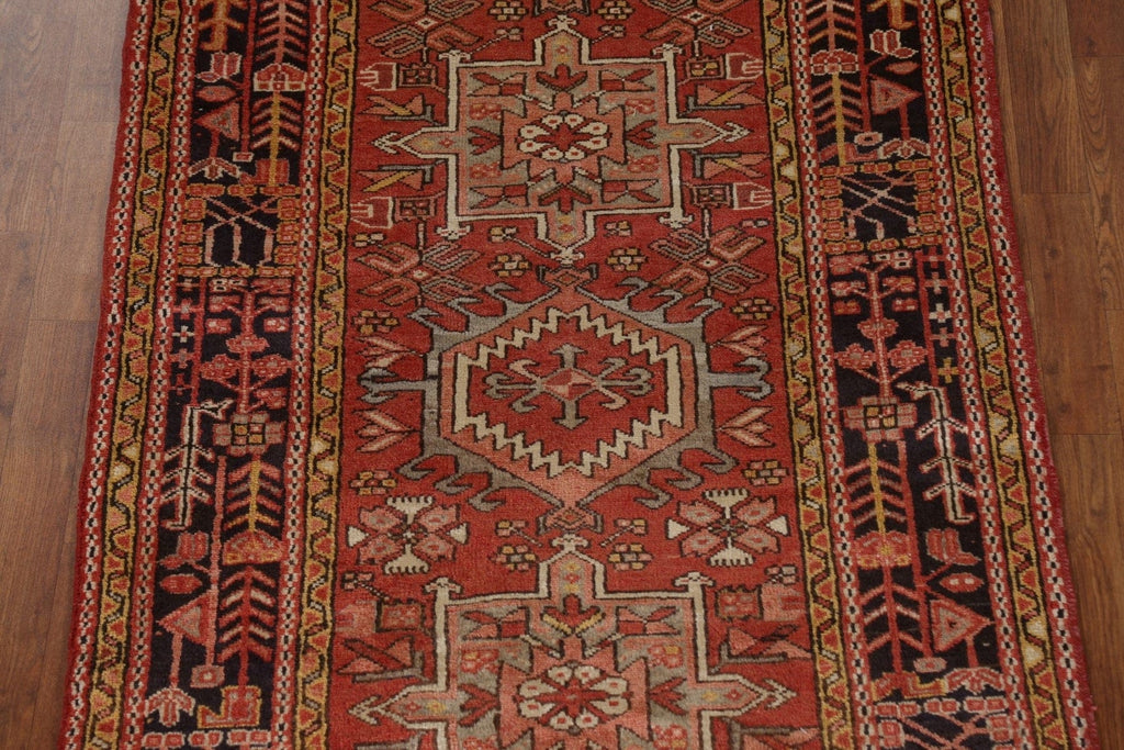 Handmade Heriz Persian Runner Rug 4x15