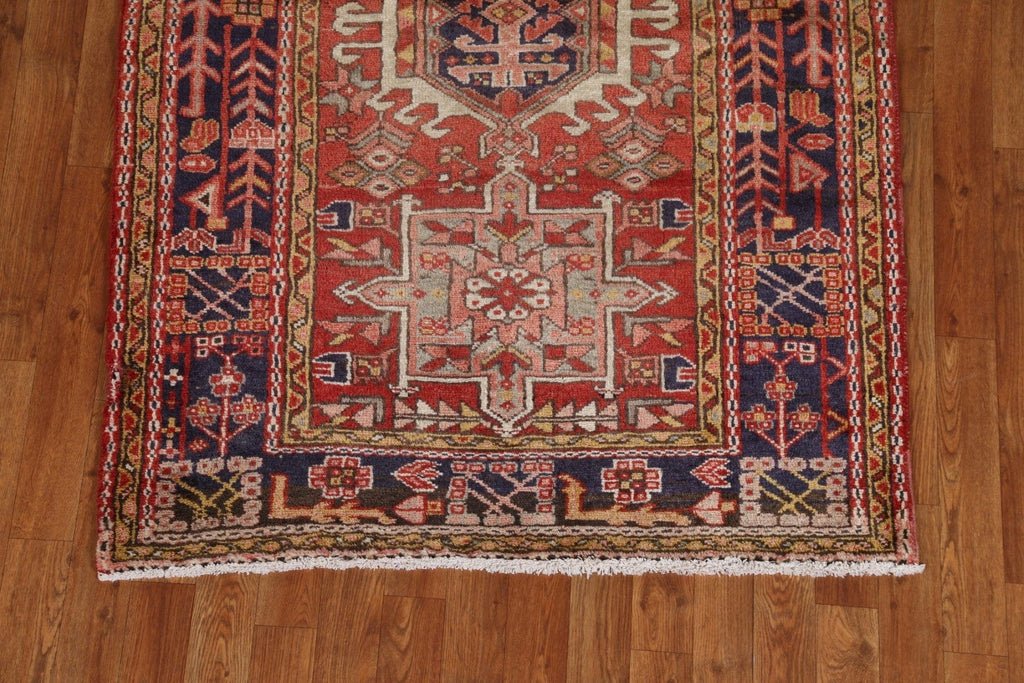 Handmade Heriz Persian Runner Rug 4x15