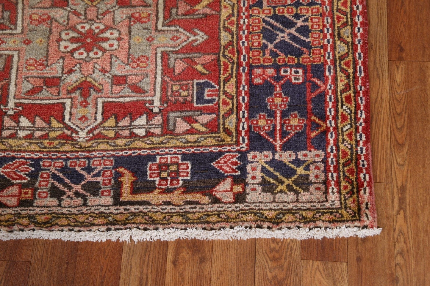 Handmade Heriz Persian Runner Rug 4x15