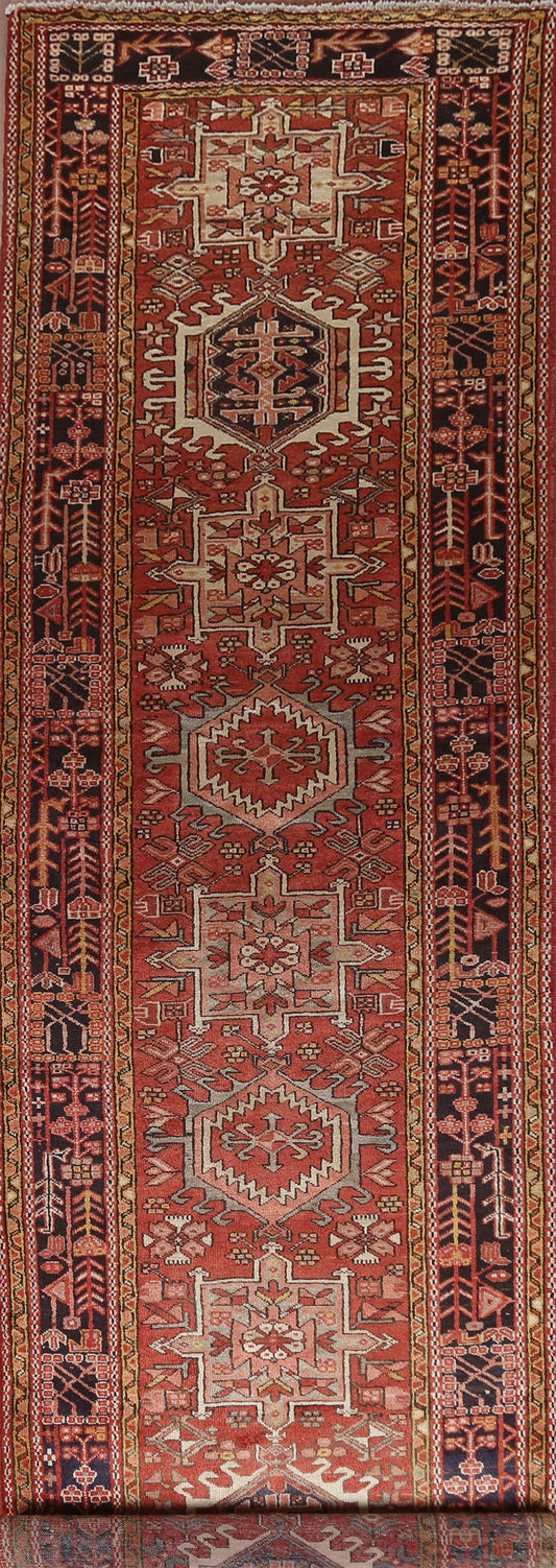 Handmade Heriz Persian Runner Rug 4x15