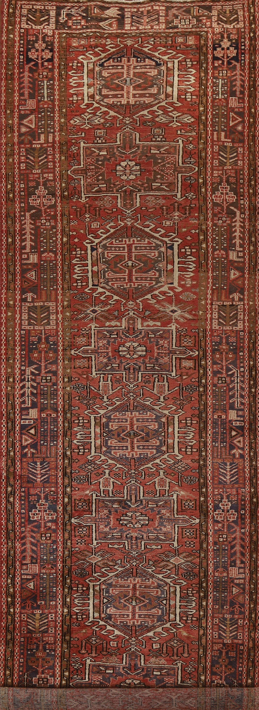 Handmade Heriz Persian Runner Rug 4x14