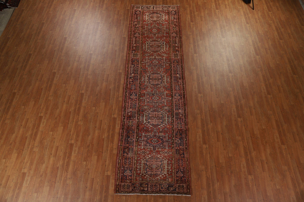 Handmade Heriz Persian Runner Rug 4x14