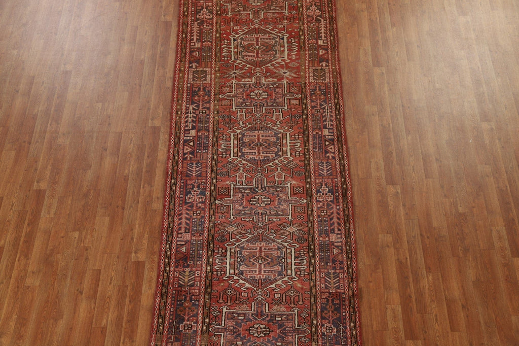 Handmade Heriz Persian Runner Rug 4x14