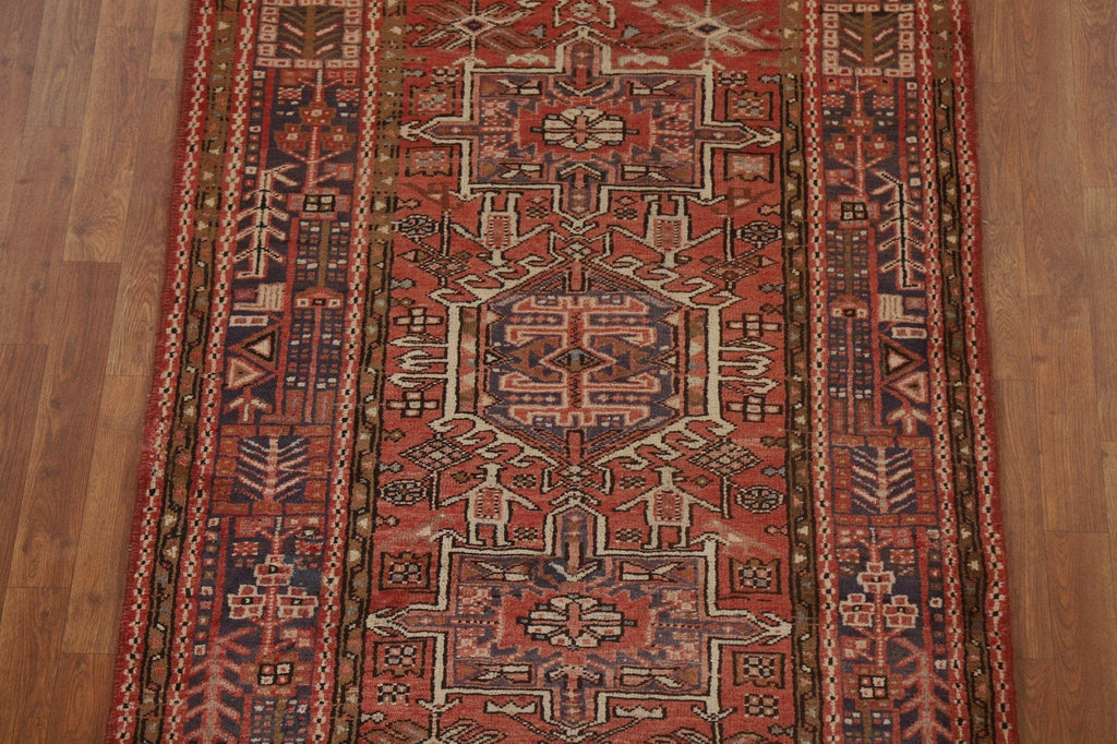 Handmade Heriz Persian Runner Rug 4x14